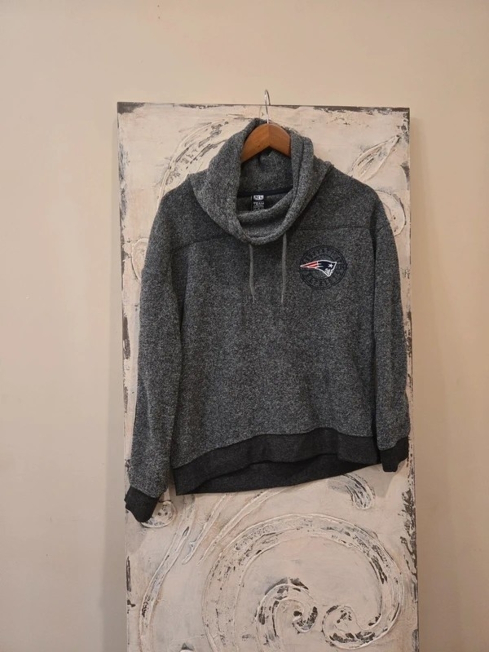 NFL Women's Charcoal Gray Cowl Neck Pullover with Embroidered Logo